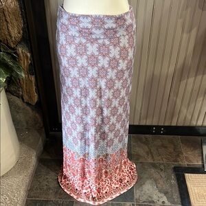 Loveappella Pink and Blue Maxi Pencil Skirt Resort Wear
